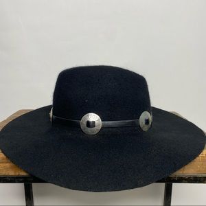 Forever 21 | Black Wool Concho Bead Fedora Western Hat